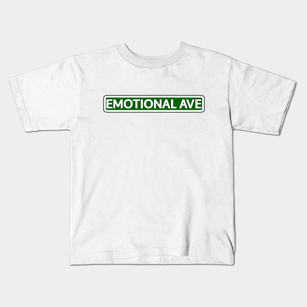 Emotional Ave Street Sign Kids T-Shirt by Mookle